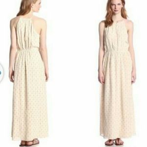 Lucky Brand Silk Cream and Pink Maxi sz L